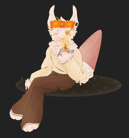 Full body Art fight attack with a flower crown addon for Art fight user: SENTIENT_TOOTHPICK